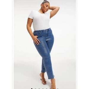 Good American Denim Snakeskin High Rise Straight Leg Jeans Sz 8 / 29